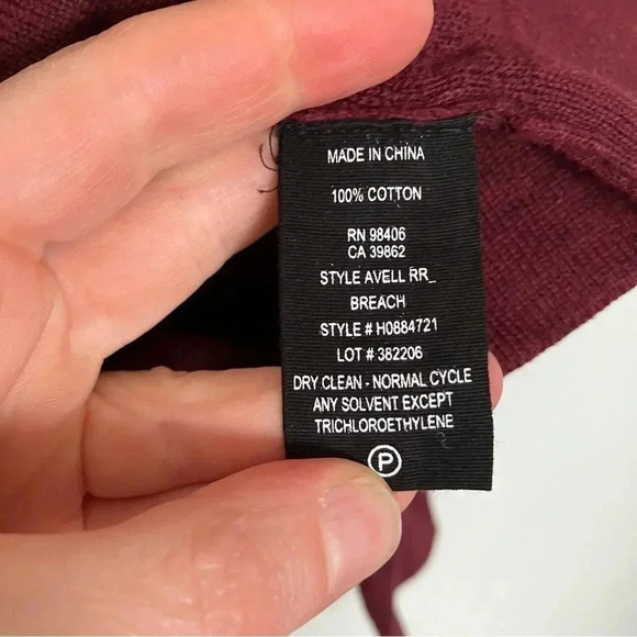 Theory burgundy 100% cotton full  zip sweater - Picture 3 of 6